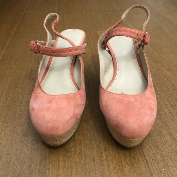 Via Spiga Suede Gracie Mary Jane Slingback Wedge in Size 6 - Picture 4 of 6